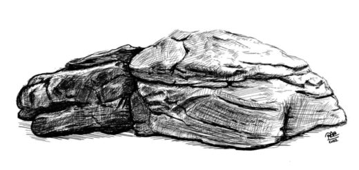 Digital drawing of a rock by Phil Emerson